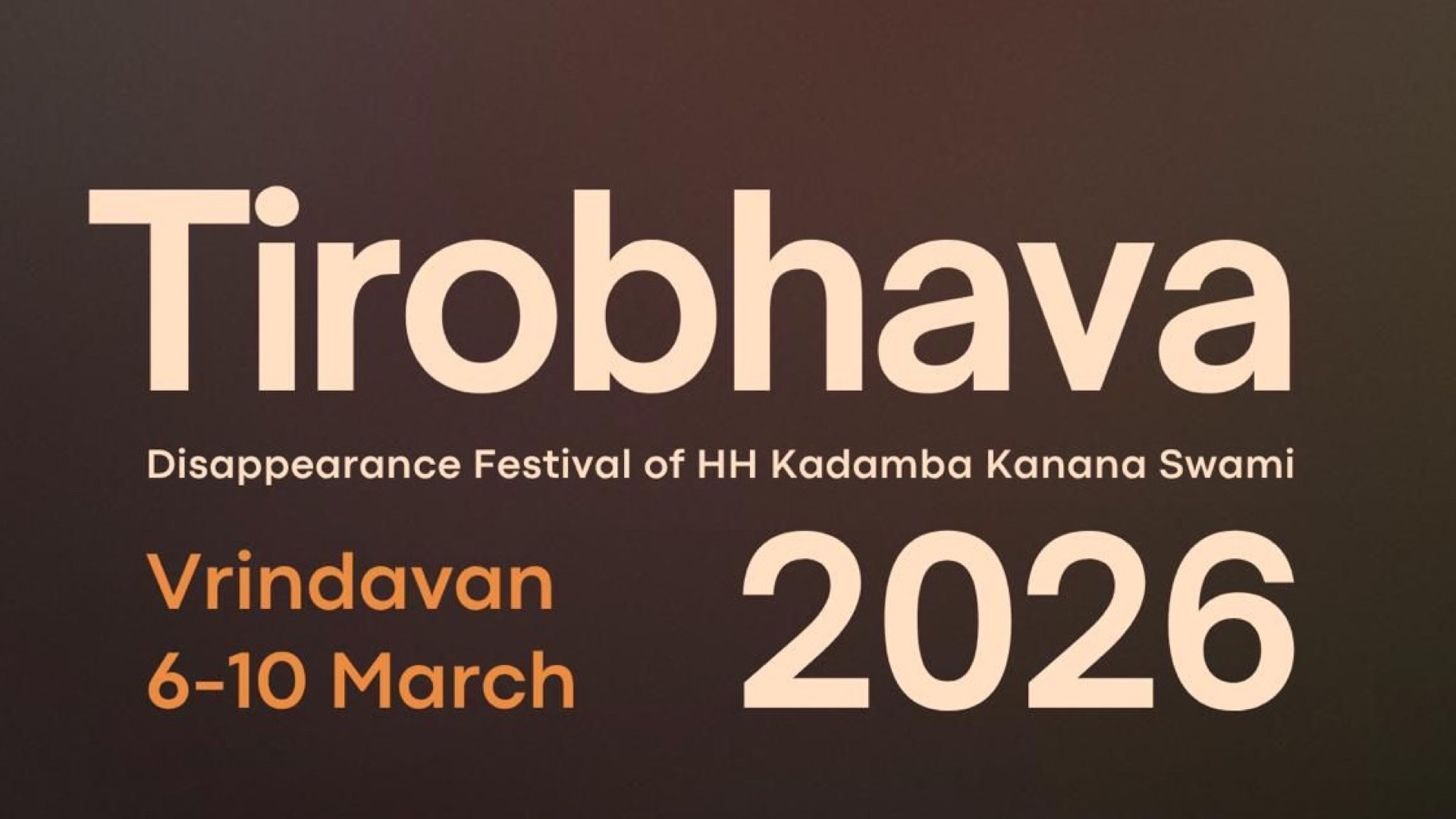 Tirobhava Festival 2026 – Vrindavan